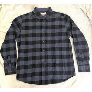 Weatherproof Vintage XL Brushed Flannel Blue Plaid Shirt Cabincore Lumberjack
